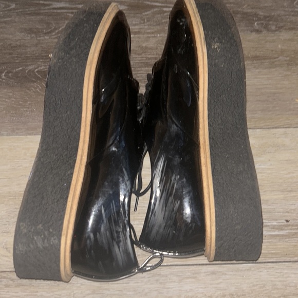 Zara Black platform tie shoes size 39 - Picture 2 of 3